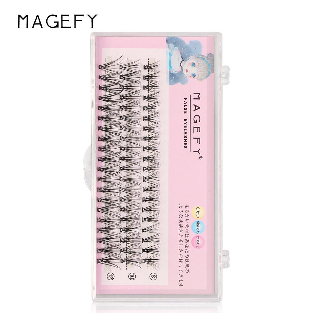 [Hàng mới về] Hộp mi giả tự nhiên MAGEFY 20P 0.07 cỡ 8-10-12mm giả lông chồn để nối mi thời trang