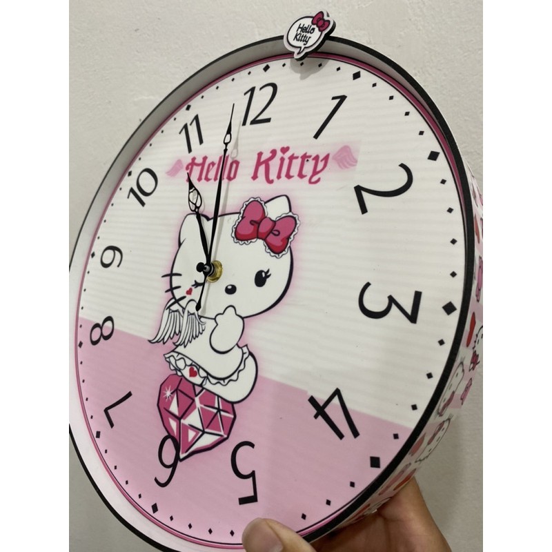 ĐỒNG HỒ trang trí cho bé gái - mẫu Hello Kitty kim cương hồng - 30 cm