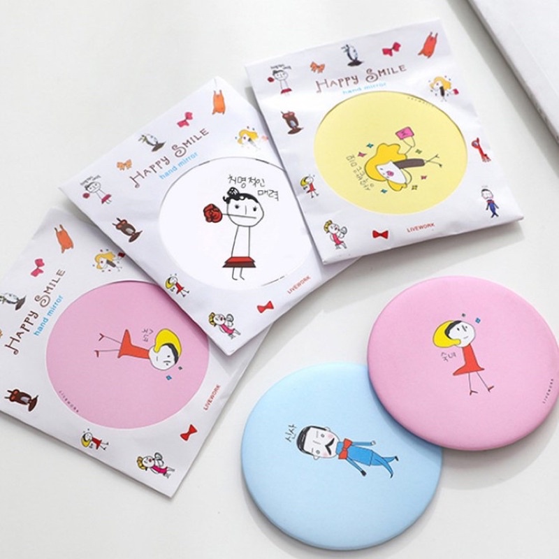 Gương mini nhỏ cầm tay tiện lợi phong cách Hàn Quốc