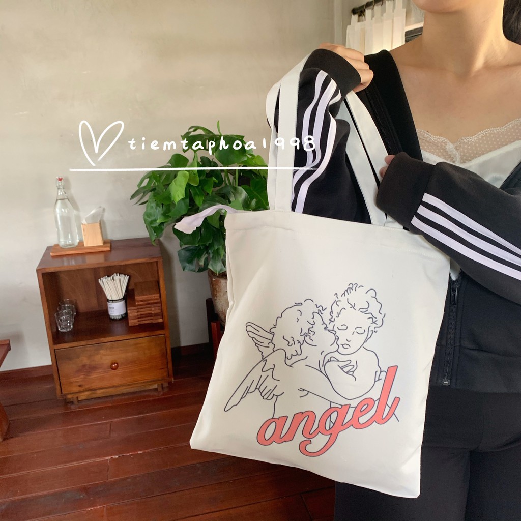 [Mã WB10KD giảm 10k đơn Bất kỳ] Túi Tote Vải Đeo Vai Umu Chó Poodle Angel Style Hàn