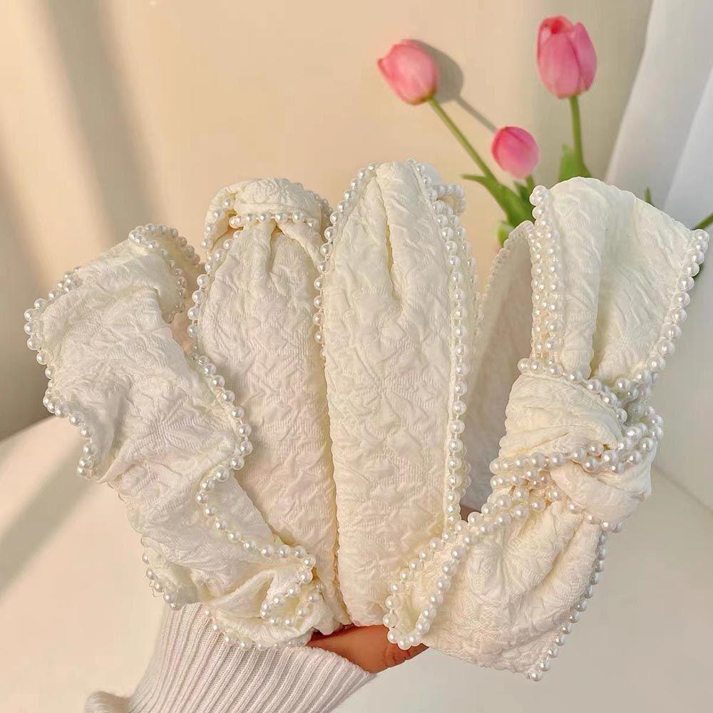 JARRED Băng Đô Cài Tóc Màu Trắng Ngọt Ngào Chống Trượt Cho Nữ