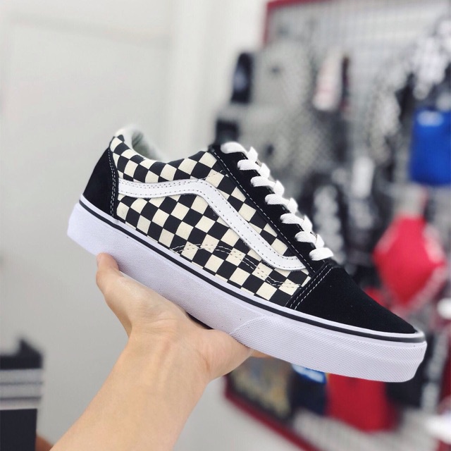 Giày Nam Nữ Dây Buộc Vans Classic, Giày Vans Caro Đen Trắng Full Box Bill Dễ Phối Đồ 2022