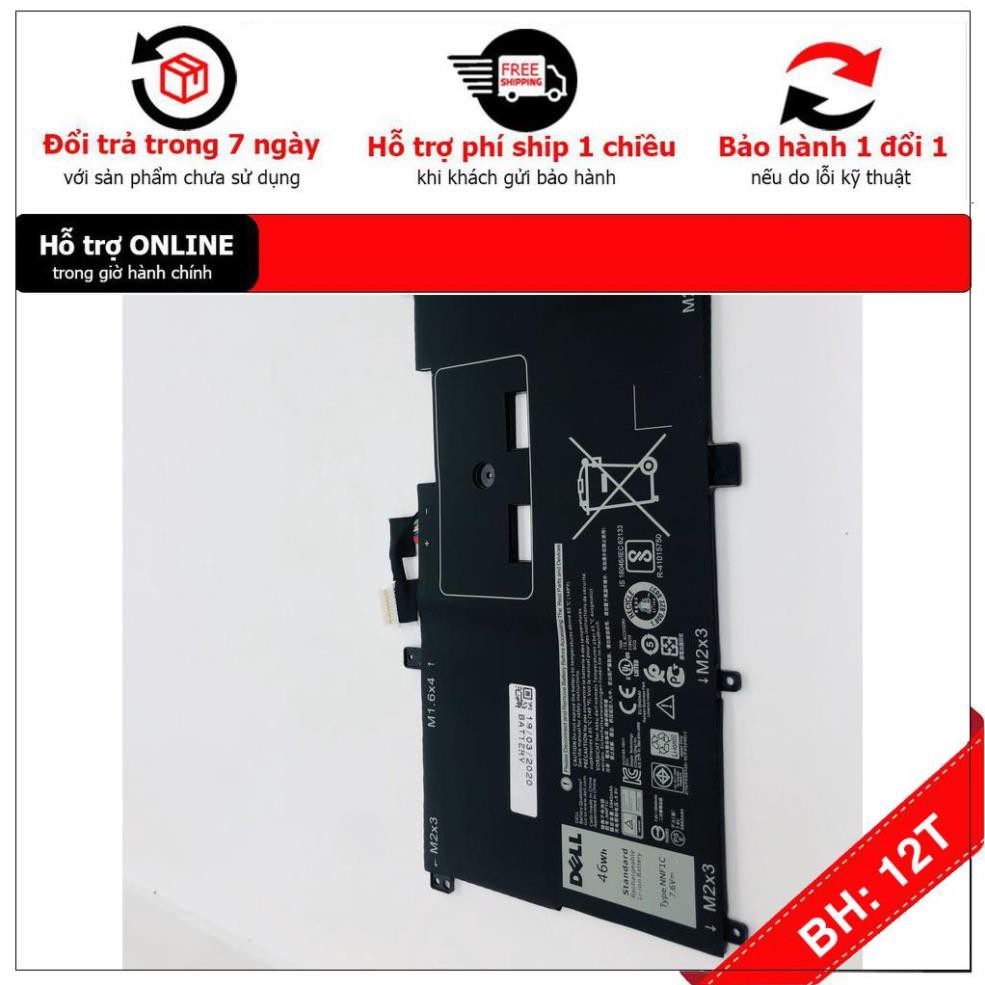 [BH12TH] . Pin Dell XPS 13 9365 mã pin NN1FC – Hàng Z.in logo D.ell – Có Video chi tiết