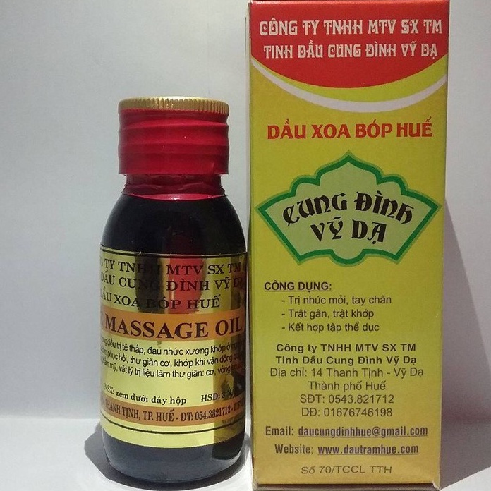 Dầu xoa bóp Huế hiệu Cung Đình Vỹ Dạ ( chính hãng 60ml , loại đặc biệt )