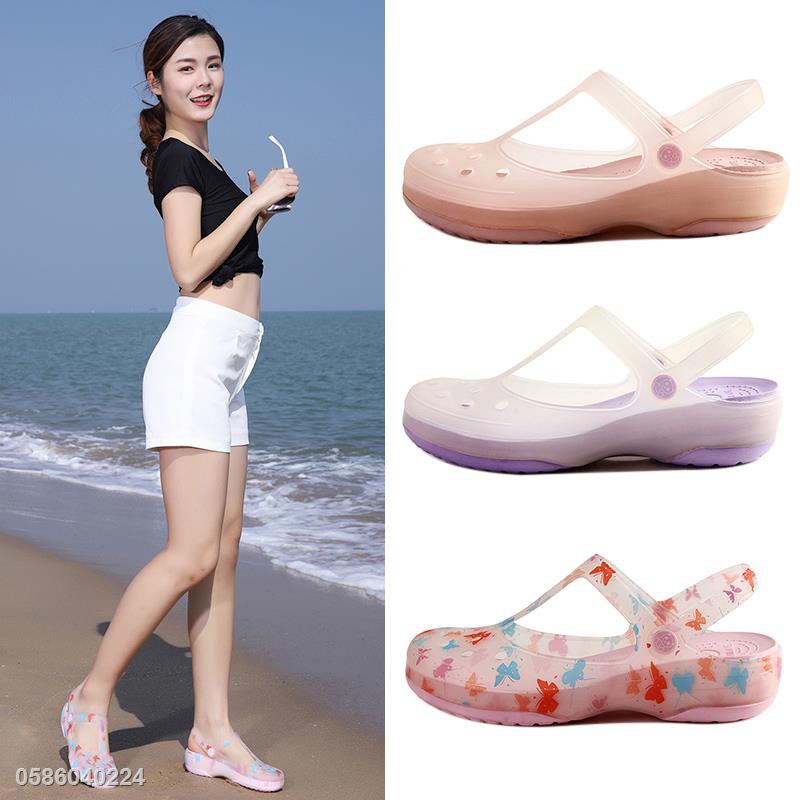 hơi nhỏ, dép nữ và dép đi trong nhà, giày đi biển cho bà bầu mùa hè đế mềm, dép thạch đế dày bên ngoài