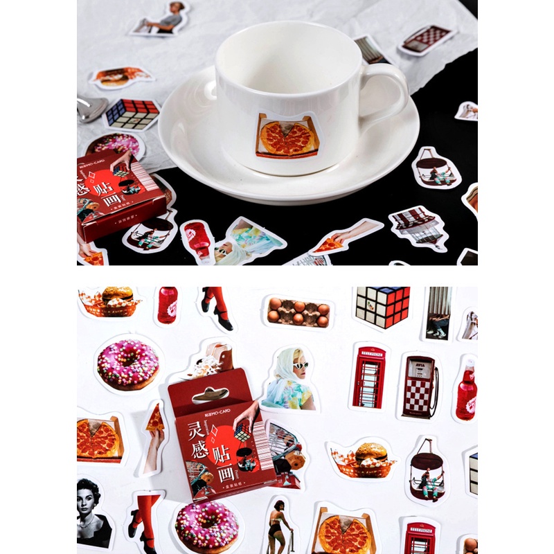 Set 46 Miếng Dán Trang Trí Hình Nhân Vật Sáng Tạo