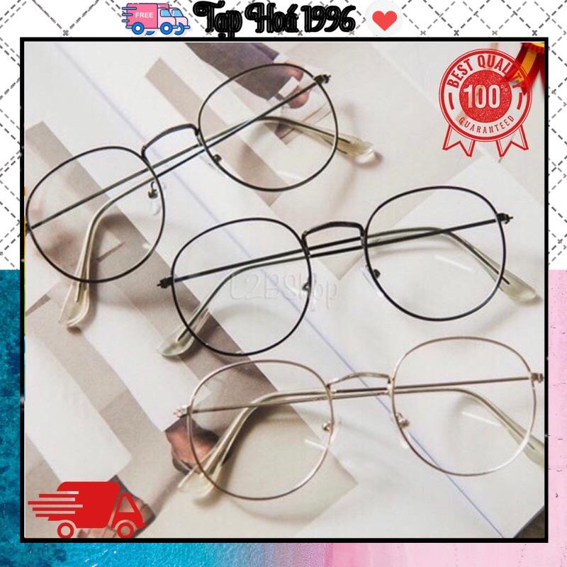 Gọng kính tròn ❤️ freeship❤️ mắt kính nam nữ gọng tròn nobita nhiều màu sắc, siêu hack tuổi dễ thương kute tặng kèm khăn