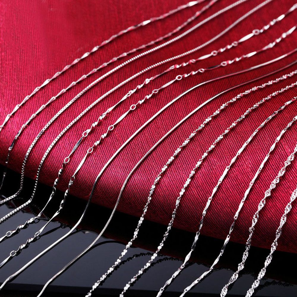 Chuỗi vòng cổ mạ bạc 925 nhiều kiểu dáng đẹp mắt thời trang cho nam và nữ 18 inch