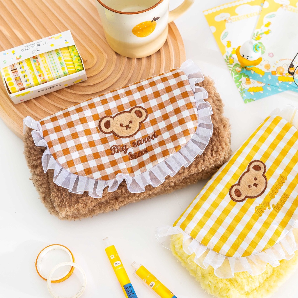 Túi Đựng Bút Đa Năng Hình Gấu Bông Dễ Thương