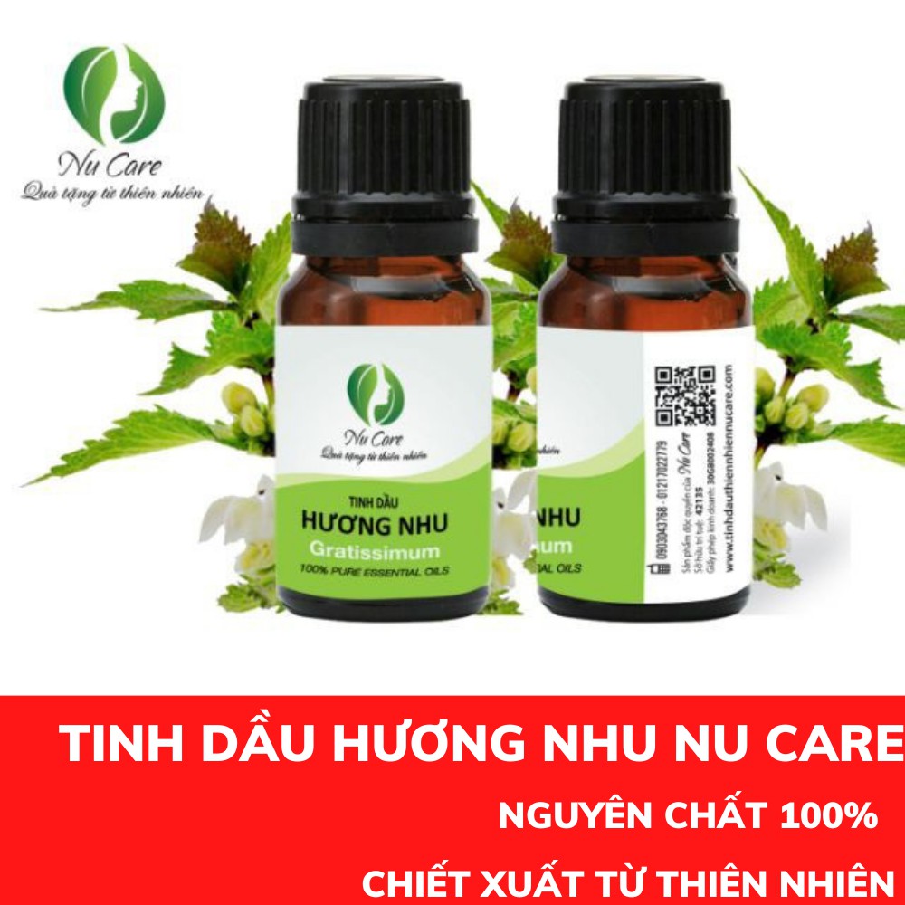 Tinh Dầu Hương Nhu Nguyên Chất dưỡng tóc, trị rụng tóc, xông hơi, xông hương, trị hôi miệng, freeship NuCare