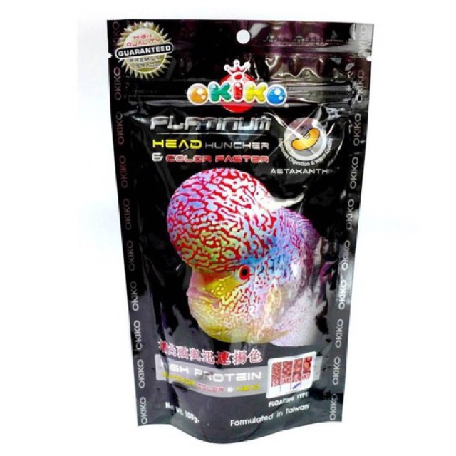 PLATINUM OKIKO - THỨC ĂN LÊN ĐẦU MÀU CHÂU CHO CÁ LA HÁN 100g - HÀNG CÔNG TY