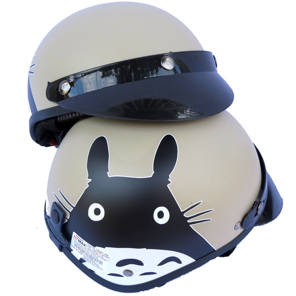 Mũ bảo hiểm 1/2 nón bảo hiểm nữa đầu NTMAX Mèo Totoro ( nhiều màu) siêu dể thương