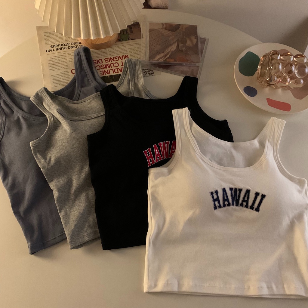 Áo Ống Thể Thao Hai Dây Hở Lưng Dáng Ôm Thêu Họa Tiết Thời Trang Mùa Hè Dành Cho Bạn Nữ