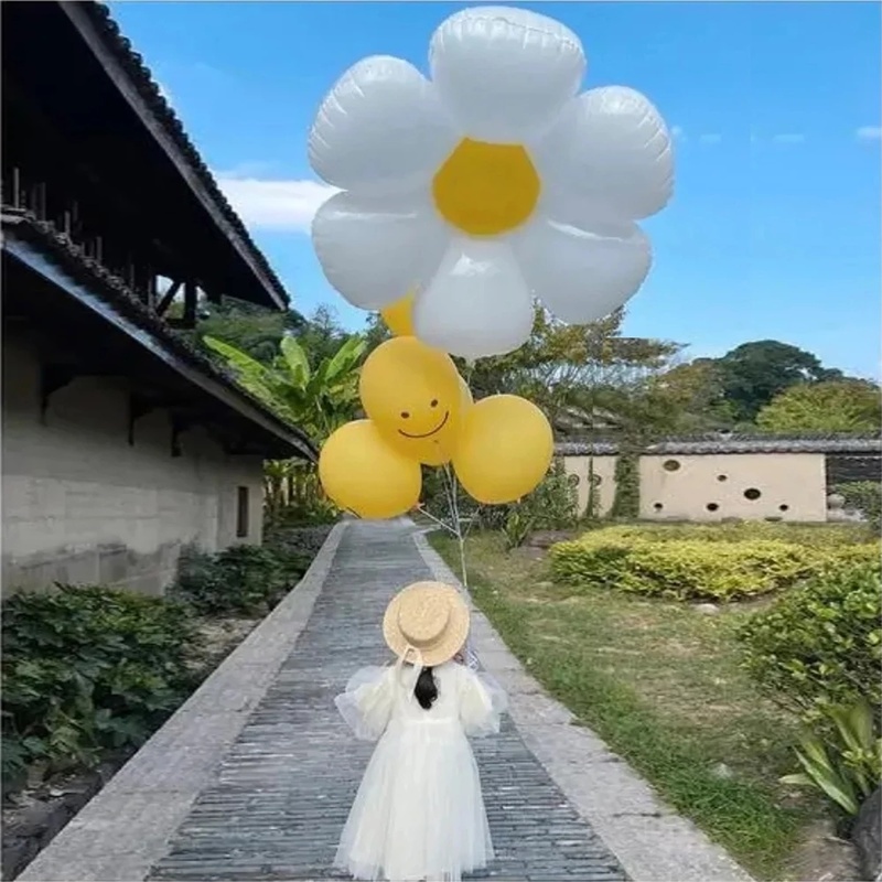 1 Bong Bóng Lá Nhôm Hình Hoa Cúc Dùng Trang Trí Tiệc Sinh Nhật Cho Bé