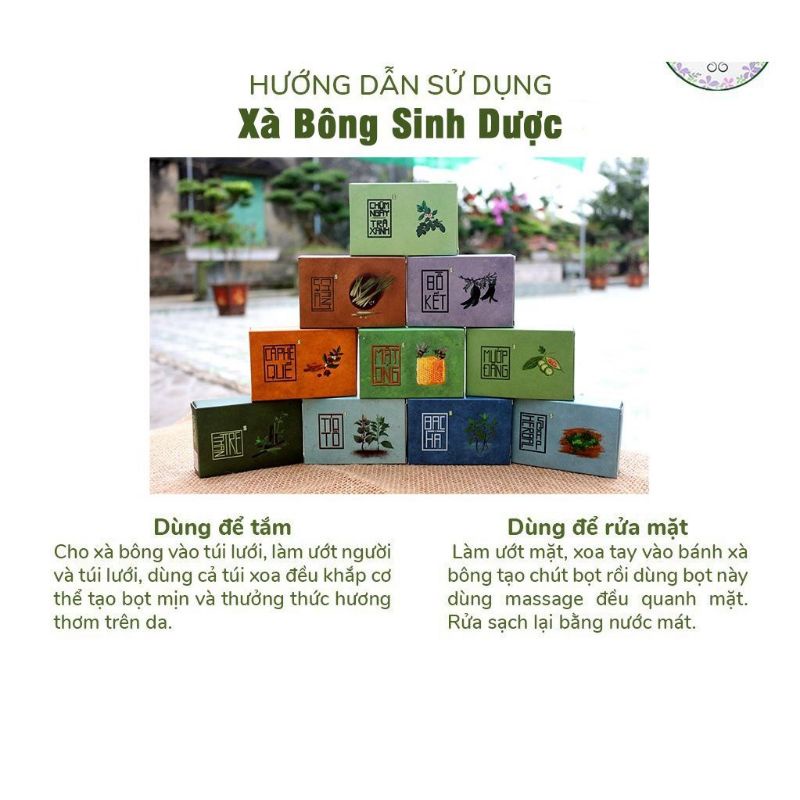 Xà Bông Sinh Dược Sả Chanh Kháng Khuẩn Trắng Da Giảm Stress Bánh 100gr