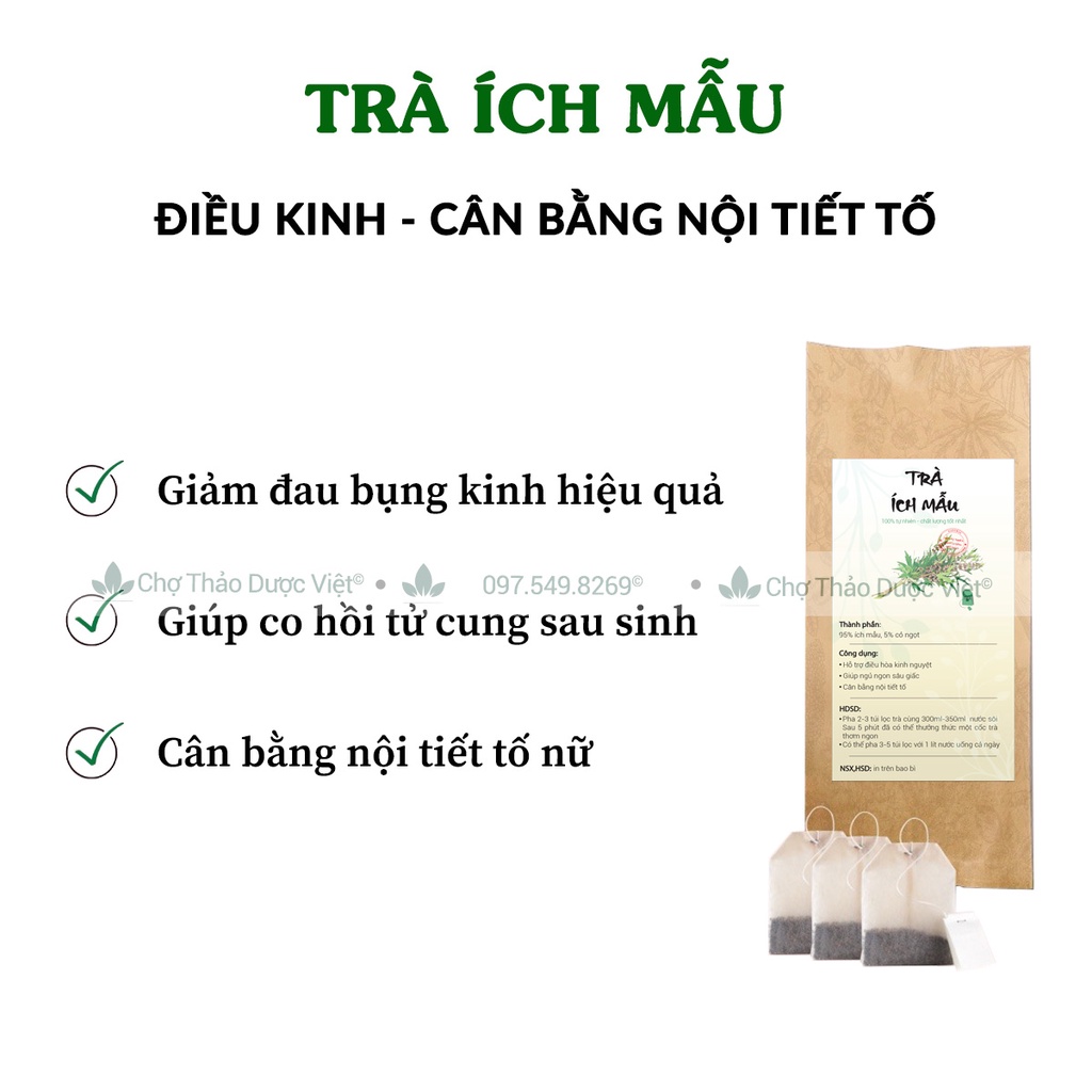Trà ích mẫu túi lọc  - Chợ Thảo Dược Việt
