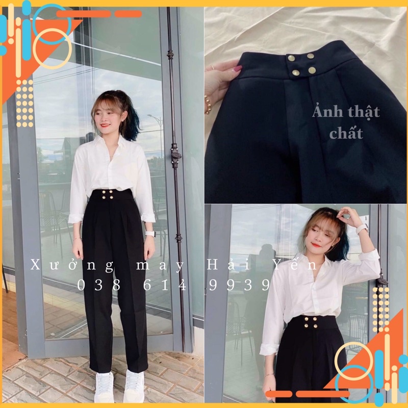 Mã tri ân sale 50% Quần tây Baggy lưng cao 4 cúc mã 268