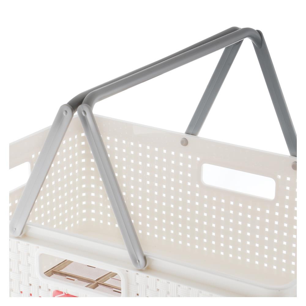 HomeBase STACKO Rổ nhựa đựng đồ đa năng bằng nhựa có tay cầm Thái Lan W39.2xH27.9xD13.3cm màu trắng