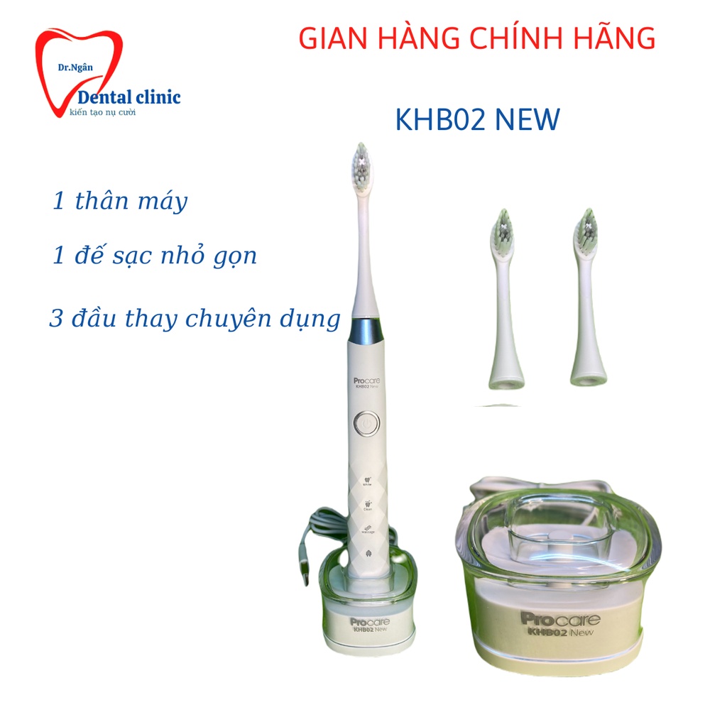 Bàn chải đánh răng điện cao cấp thế hệ mới PROCARE KHB02 NEW- máy đánh răng phiên bản mới HÀNG CHÍNH HÃNG