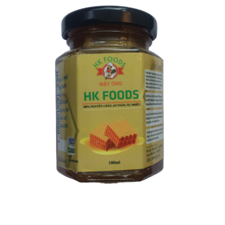 Mật ong Hoa Tràm Nguyên Chất HK FOODS 100ml, sát khuẩn, tăng cường sức đề kháng gấp 5 lần mật ong thường