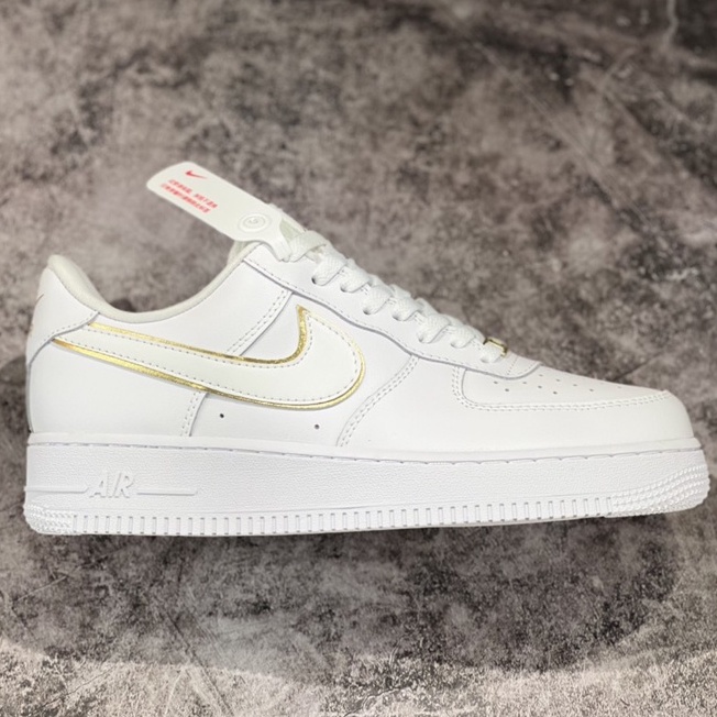Giày AF1 Trắng Vạch Vàng Cao Cấp