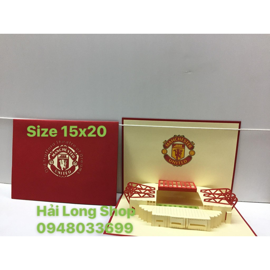 Manchester United  Stadium  - Sân Bóng - Thiệp 3D ( mở 90 độ)