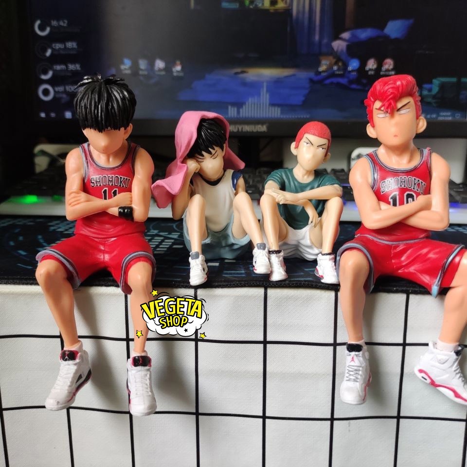 Mô hình Slam Dunk - Hanamichi Sakuragi &amp; Rukawa Kaede - Mô hình cầu thủ bóng rổ cực ngầu - Kích thước 3,5x8 &amp; 6,5x15cm