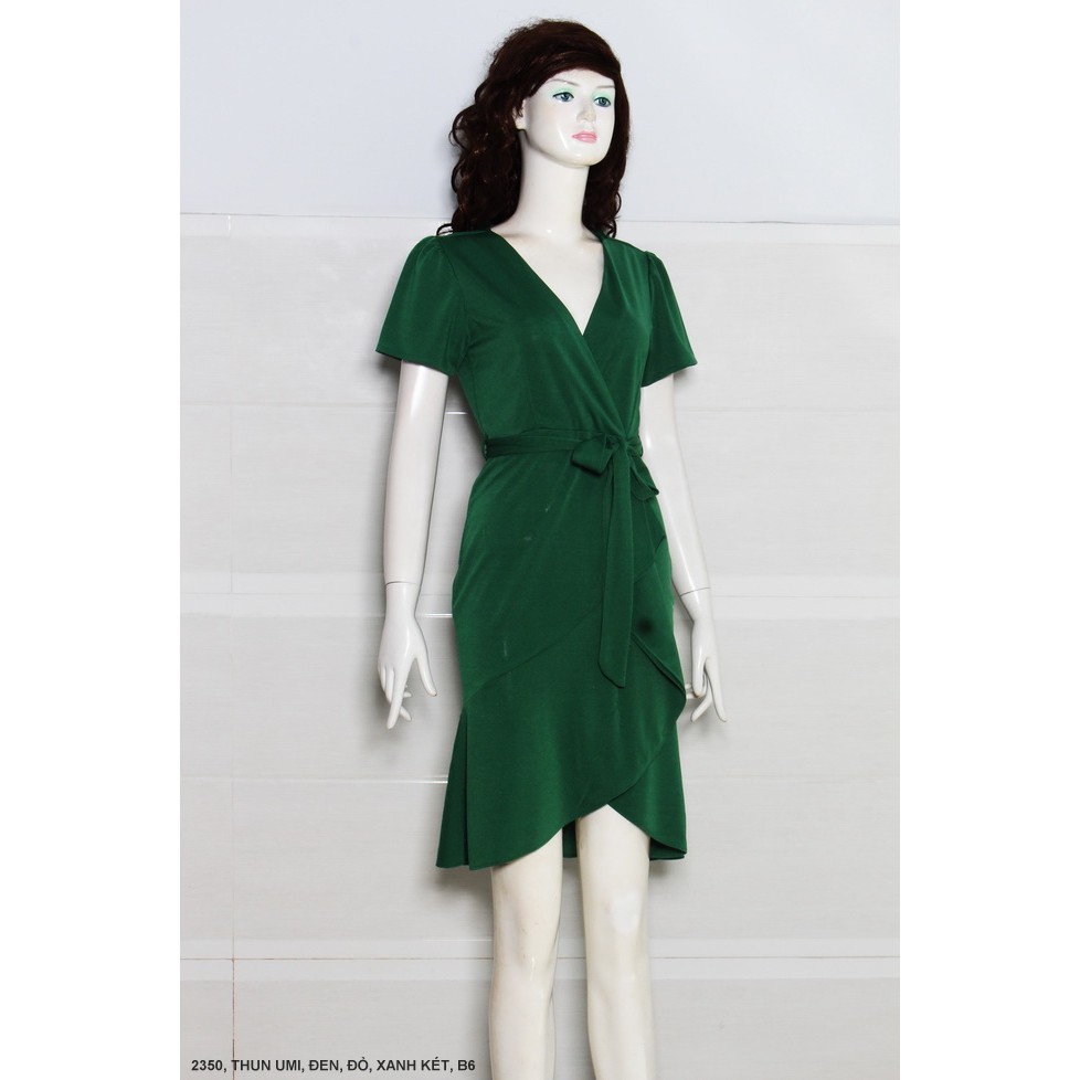 Đầm váy thun cổ tim vạt chéo tay phồng đi làm, đi tiệc, đi chơi đều được (có nhiều màu và kích thước)