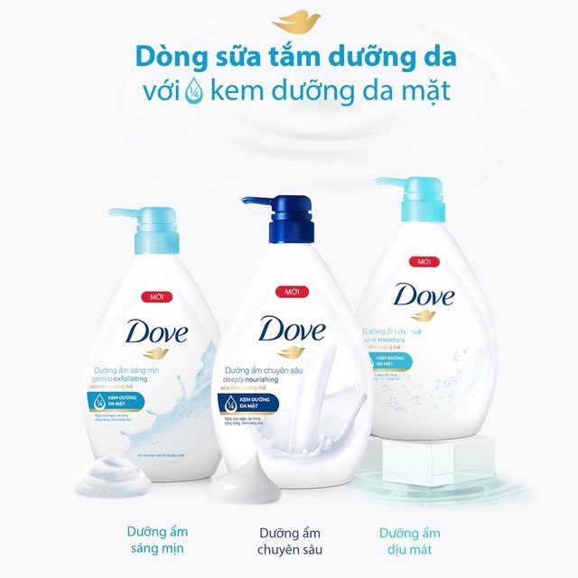 Sữa tắm dưỡng ẩm Dove Nuôi dưỡng sâu chai 530g