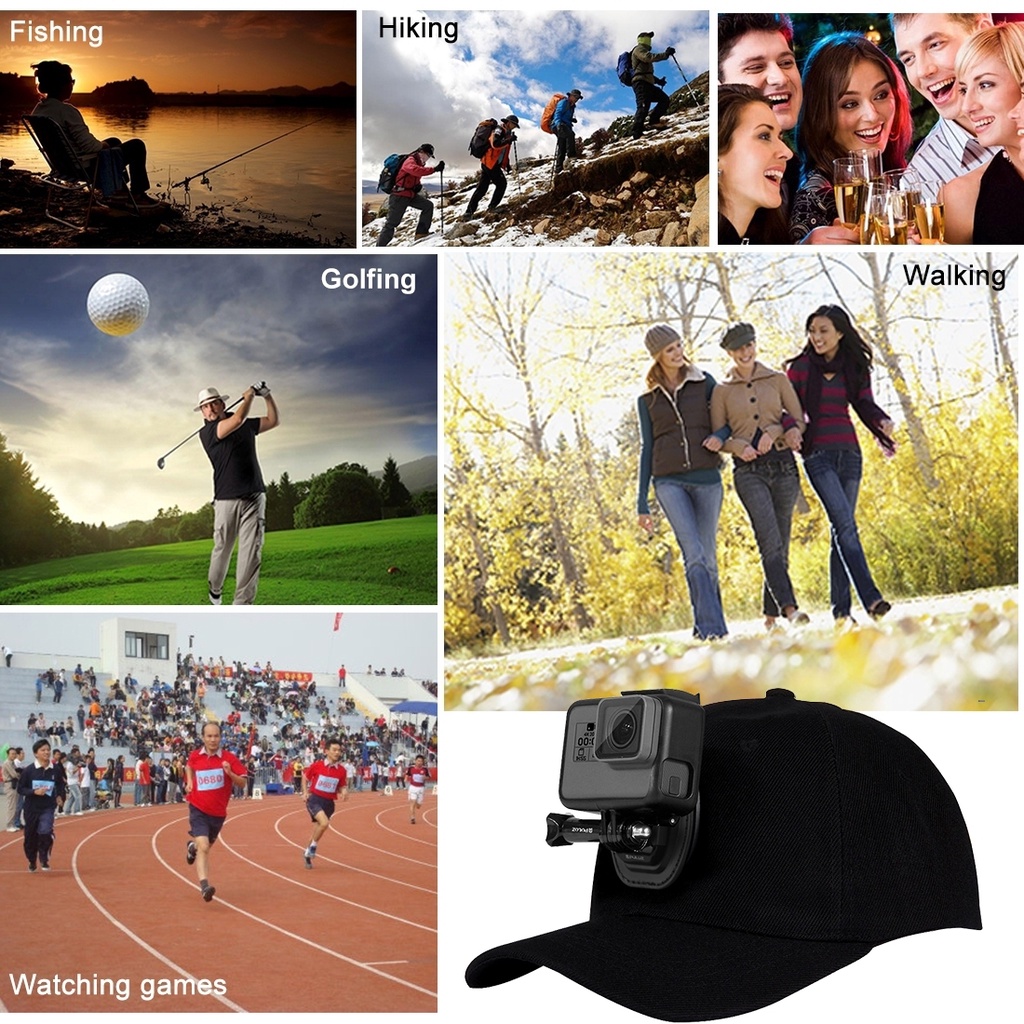 MŨ LƯỠI TRAI GẮN GOPRO VÀ ACTION CAM PULUZ