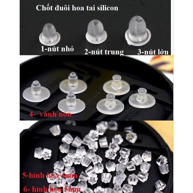 10-20 chốt móc đuôi làm hoa tai handmade