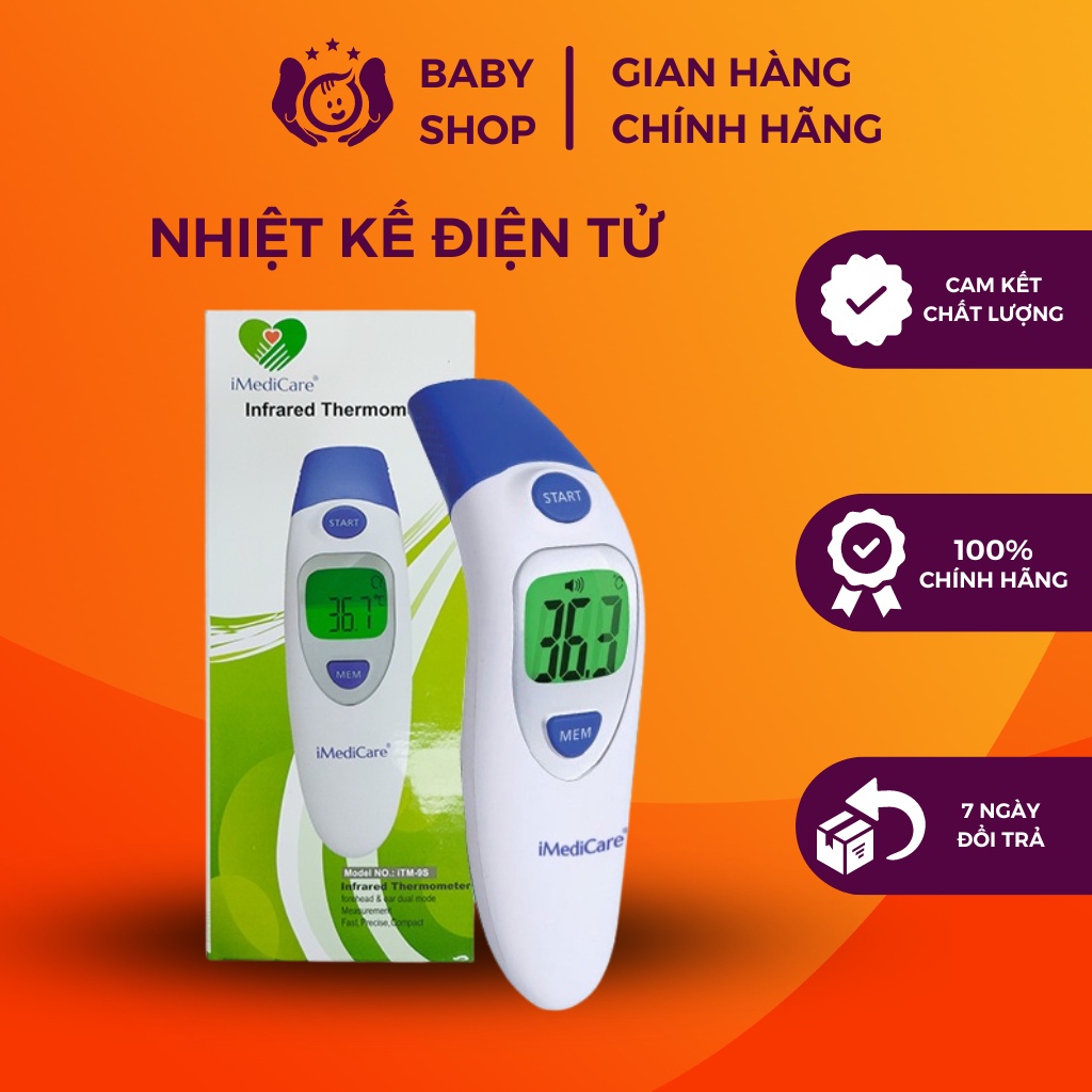 Nhiệt kế điện tử hồng ngoại iMediCare iTM-9S sử dụng sensor hồng ngoại thế hệ mới nhất của Đức với độ chính xác ca