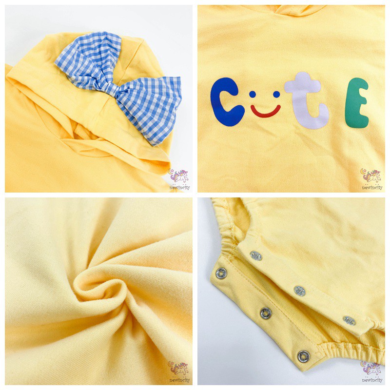 Áo liền quần phối nơ siêu xinh xắn cho bé gái