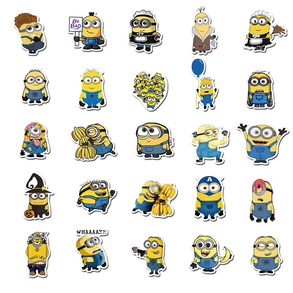 J· Bộ Hình Dán Chống Thấm Minions, 50 tờ/bộ