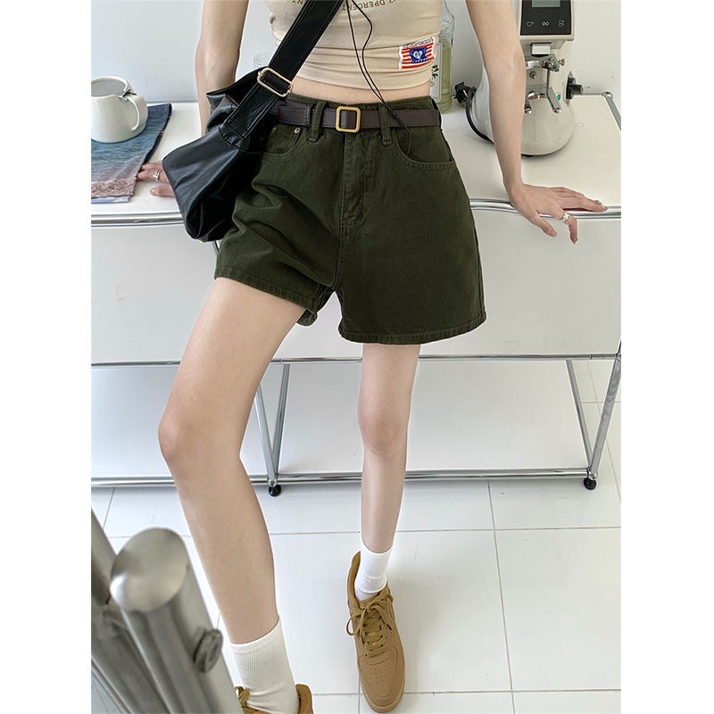 Quần Short Denim Mỏng Dáng Chữ A Lưng Cao Thời Trang Mùa Hè Hàn Quốc Mới 2022 Cho Nữ