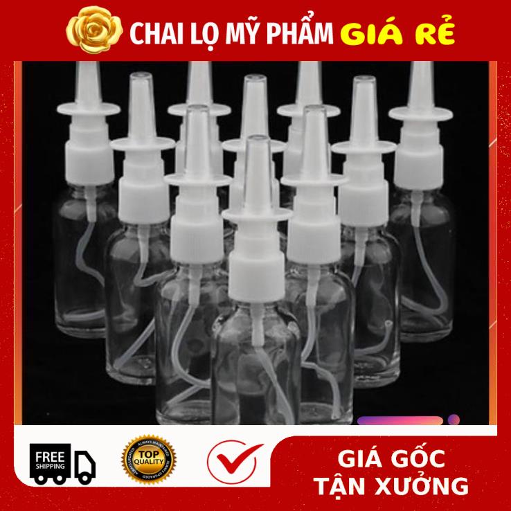 [RẺ VÔ ĐỊCH] Chai xịt mũi thẳng Thủy tinh 5ml,10ml,15ml,20ml,30ml,50ml đựng dung dịch xịt mũi, xịt xoang, xịt họng .