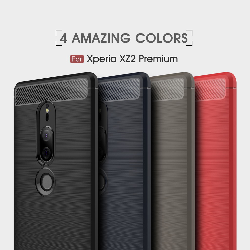 Ốp điện thoại TPU mềm sợi carbon chống va đập chống sốc cho Sony Xperia XZ2 Premium