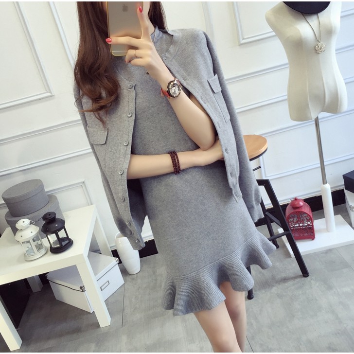 Order_Áo len vơi váy phong cách hàn quốc mới nhất 2019_Mã 301 | BigBuy360 - bigbuy360.vn