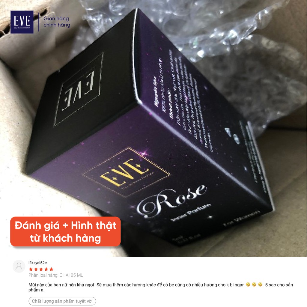 Nước Hoa Cô Bé Bím ROSE 5ml Lưu Hương Thơm Lâu - Nước Hoa Vùng Kín Nữ Chính Hãng EVE Eau de Inner Parfum (Có che tên)