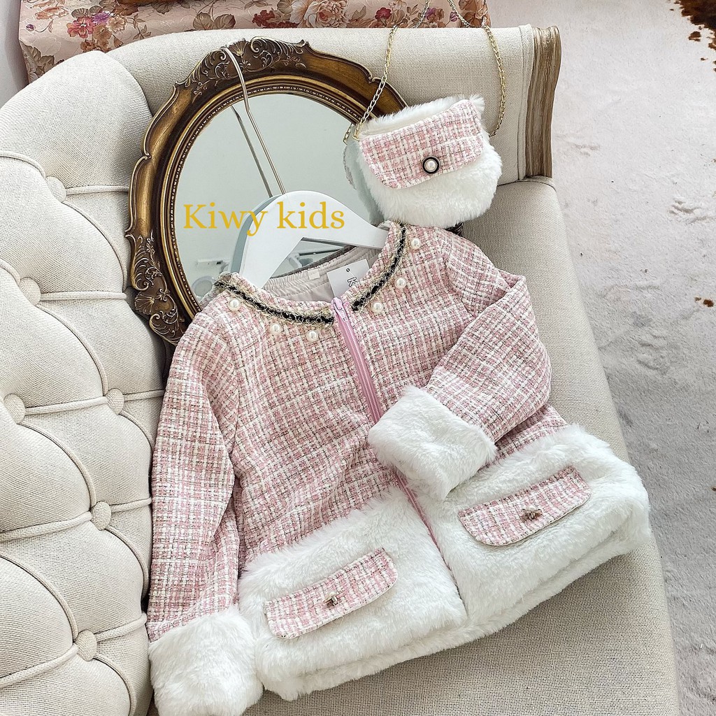 Áo khác dạ cho bé gái TWEED KIWY KIDS52 cho bé từ 1 đến 6 tuổi