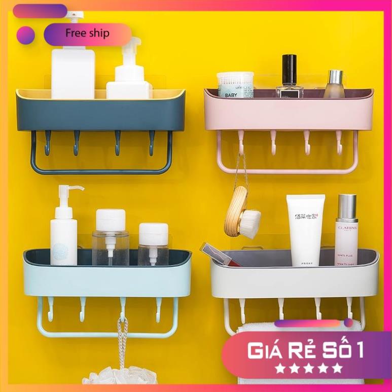 Kệ Nhà Tắm Dán Tường Nhựa 2 Lớp Chắc Chắn, Giá Để Đồ Nhà Tắm Cao Cấp Hàng Đẹp