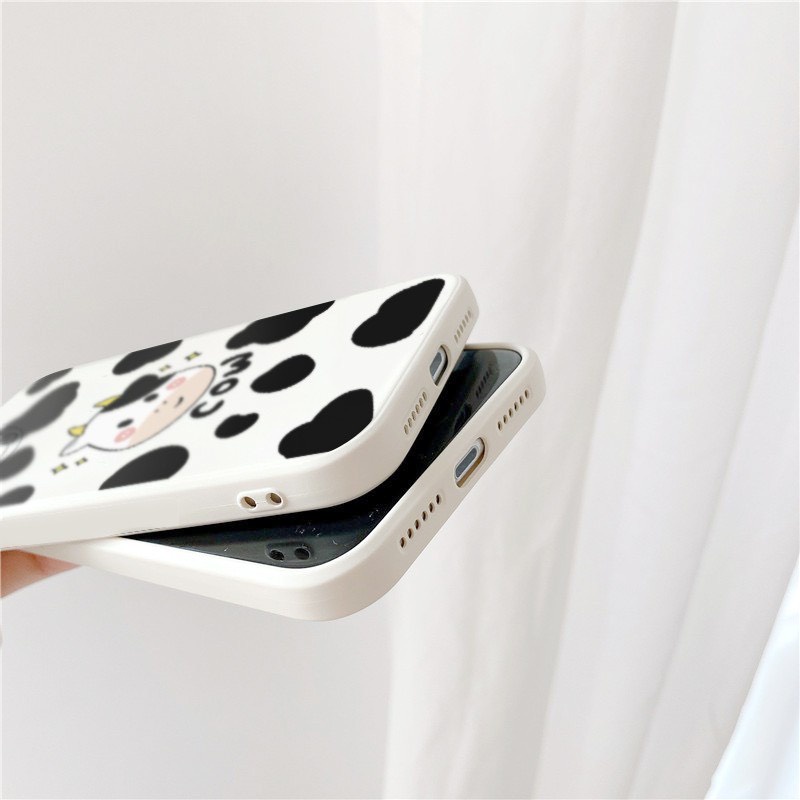 Ốp lưng iphone hình bò sữa lucky star cạnh vuông bảo vệ camera cho ip 7plus/8plus/x/xs/xsmax/11/12/13/promax