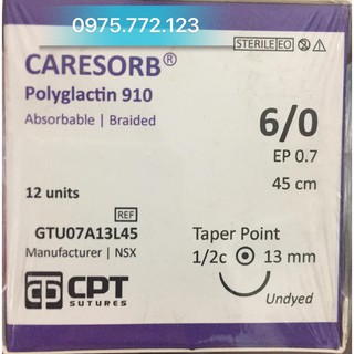 Chỉ phẫu thuật tự tiêu CARESORB CPT 6/0[Giá 1 sợi ]hộp 12 tép