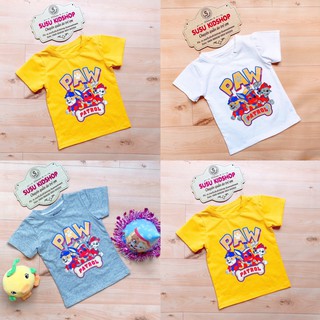 SIZE 1-14 (9-39KG) ÁO THUN NGẮN TAY CHO BÉ TRAI THUN COTTON IN CHÚ CHÓ PAW