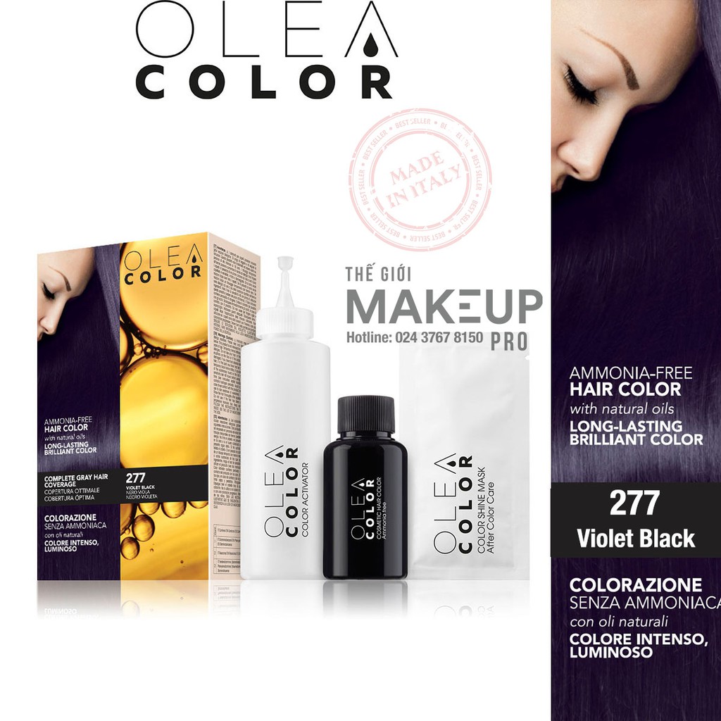 [ĐEN ÁNH] Thuốc Nhuộm Tóc Thảo Dược Bền Màu Olea Color - The gioi make up pro