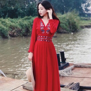 Váy boho đỏ