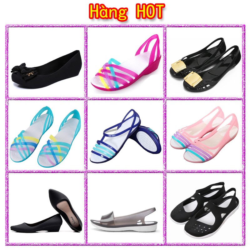 Sandal nhựa dẻo giày đi mưa cao cấp có gót 5cm