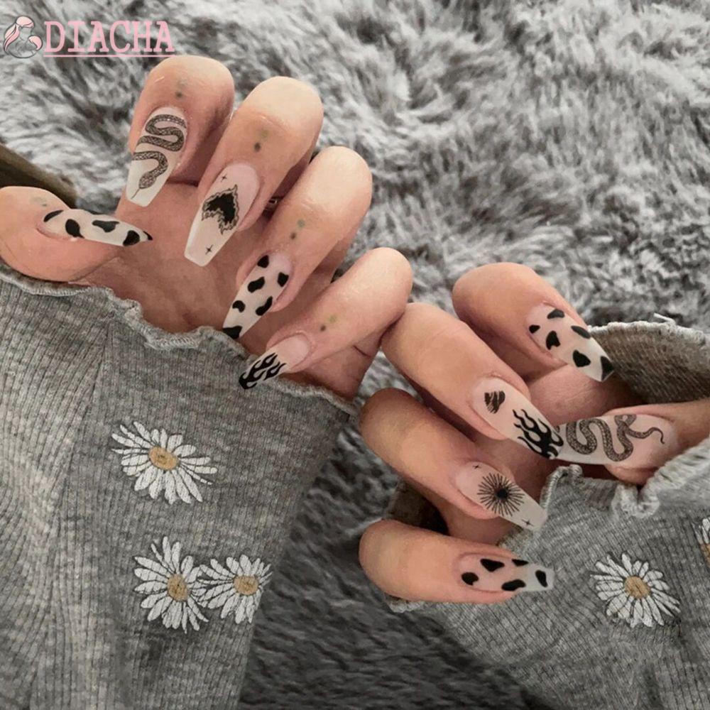 [Hàng mới về] Set 24 Móng Tay Giả Dáng Dài Có Thể Tháo Rời Tiện Dụng Hợp Thời Trang