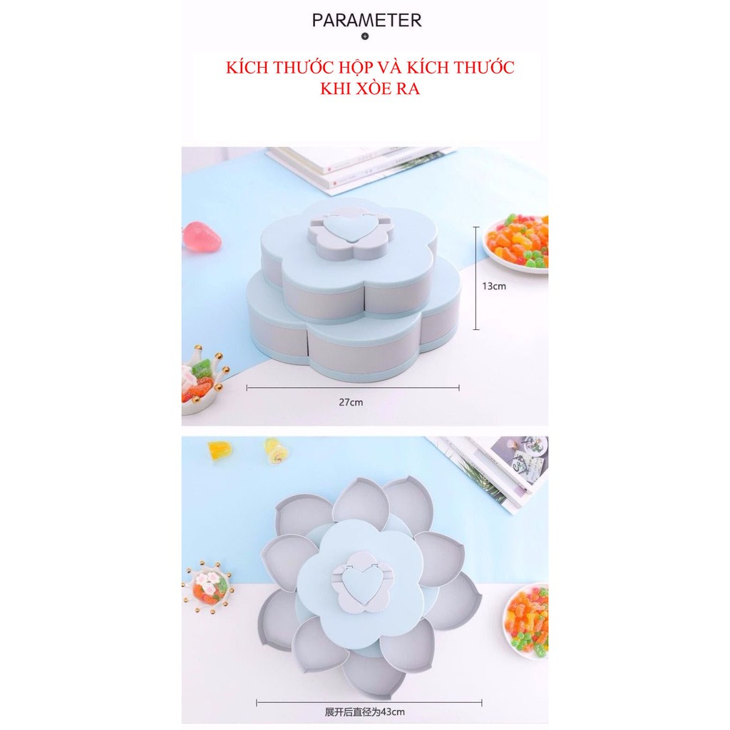 [HOT HIT NĂM CANH TÝ] Hộp mứt tết hai tầng mẫu mới, trang nhã, tiện lợi không thể thiếu tết này