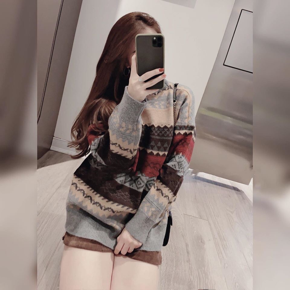 Áo len vintage, Áo len thổ cẩm siêu dày dặn, áo len hot hit | BigBuy360 - bigbuy360.vn